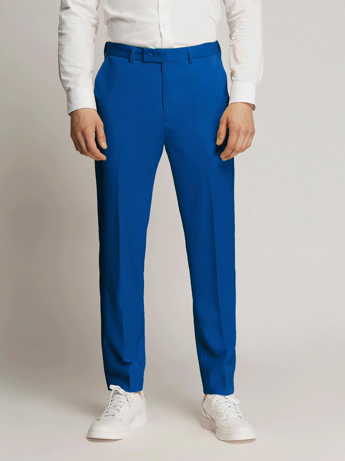 Vegas Fine Twill Plain Microfibre Trousers - Royal Blue