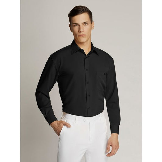 Vegas Fine Peach Microfibre Shirt - Black