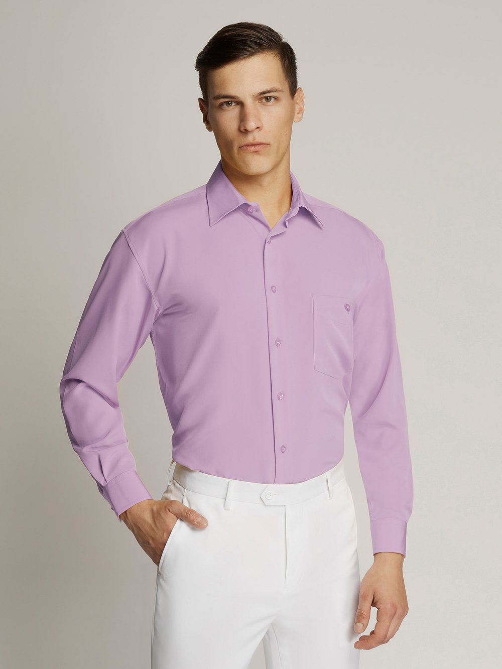 Vegas Fine Peach Microfibre Shirt - Lilac