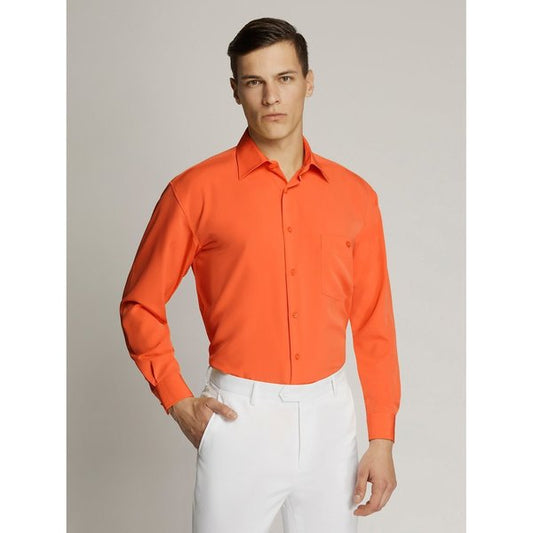 Vegas Fine Peach Microfibre Shirt - Orange