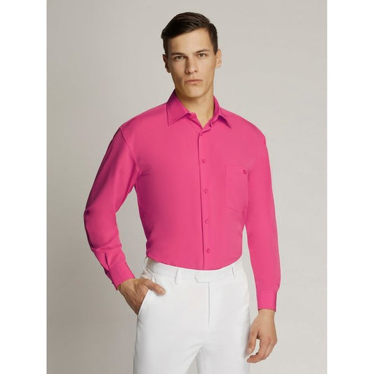 Vegas Fine Peach Microfibre Shirt - Hot Pink