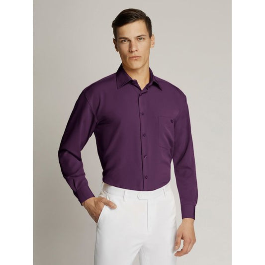 Vegas Fine Peach Microfibre Shirt - Purple