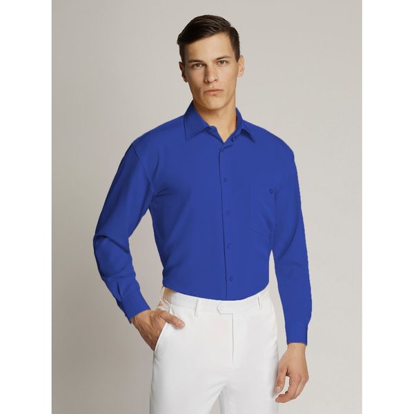 Vegas Fine Peach Microfibre Shirt - Royal Blue