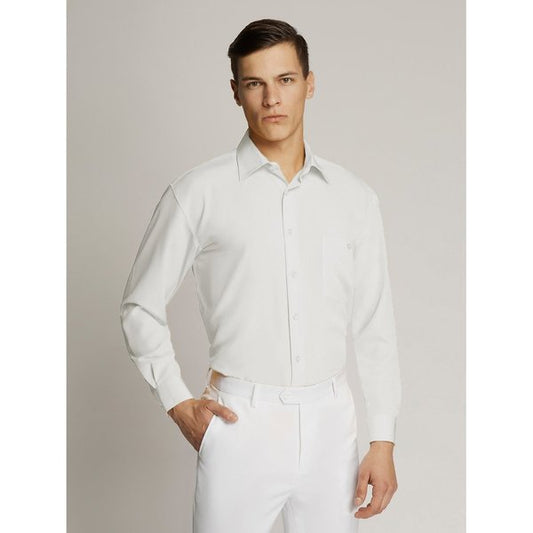 Vegas Fine Peach Microfibre Shirt - White