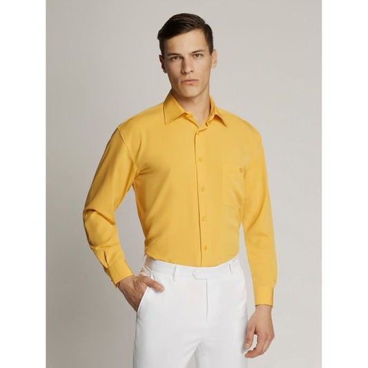 Vegas Fine Peach Microfibre Shirt - Yellow
