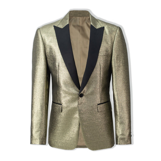 Ralph Peak Lapel Metallic Gold Jacket