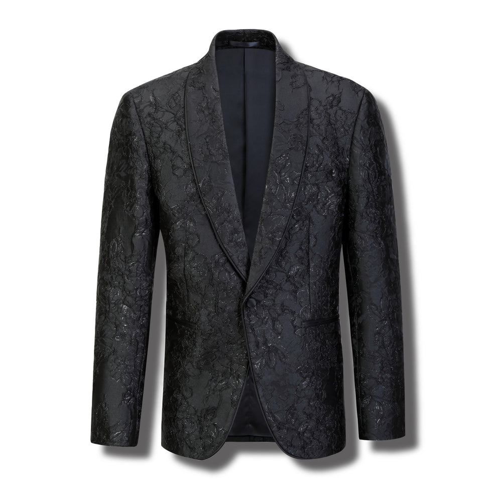 Prince Tuxedo Jacket - Black Wool Stretch