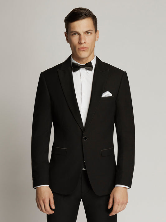 Edward Pin Dot Fine Texture Plain Lapel Jacket