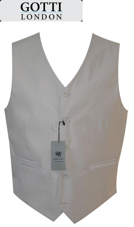 Zac Fine Twill Beige Plain Vest