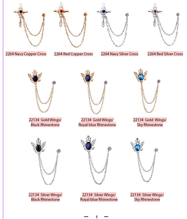 Lapel Chain Pin/ Collar Pin