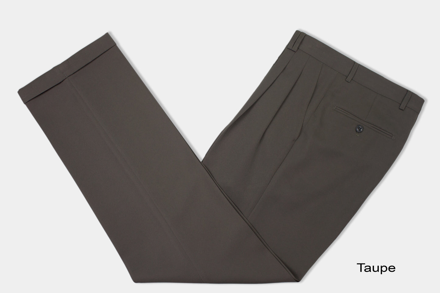 Vegas Fine Twill Plain Microfibre Trousers - Taupe