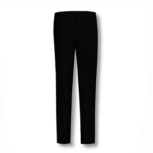 Stallone Plain Weave Stretch Flatfront Trousers - Black