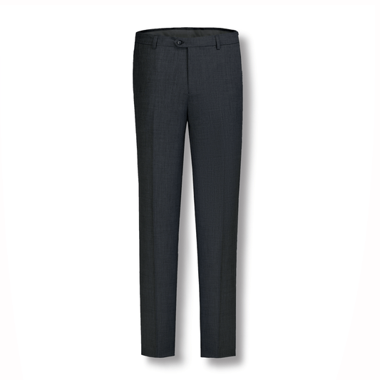 Stallone Plain Weave Stretch Flatfront Trousers - Charcoal