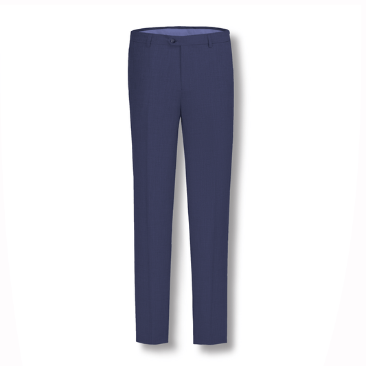 Stallone Plain Weave Stretch Flatfront Trousers - Navy