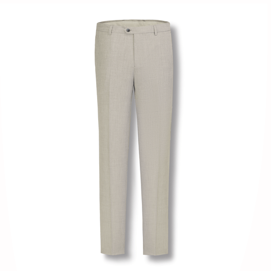 Stallone Plain Weave Stretch Flatfront Trousers - Sand
