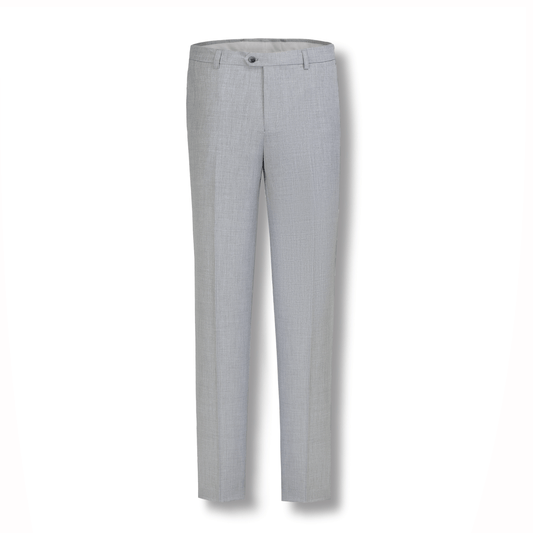 Stallone Plain Weave Stretch Flatfront Trousers - Silver